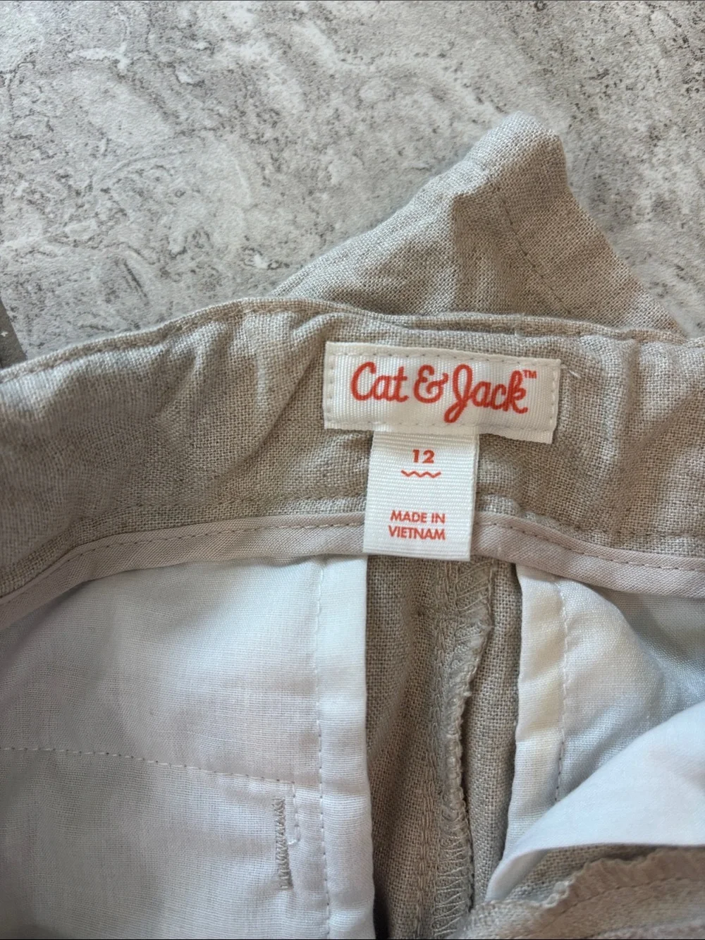 Cat & Jack Light Beige Linen-Blend suit